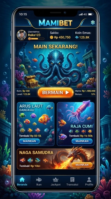 Tampilan aplikasi mamibet yang user-friendly.